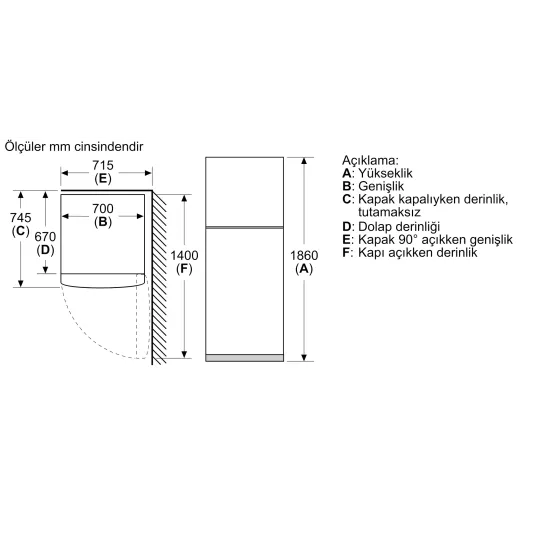 Üstten Donduruculu Buzdolabı 186 x 70 cm Beyaz, Total No FrostBD2055WEXN0.0 (0)