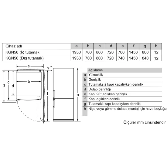 Alttan Donduruculu Buzdolabı 193 x 70 cm Kolay temizlenebilir Inox, Total No FrostBD3056IEXN0.0 (0)