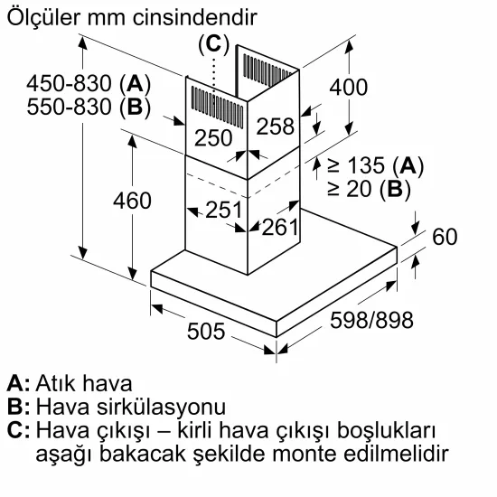 Duvar Tipi Davlumbaz 60 cm BeyazDVB6K7200.0 (0)
