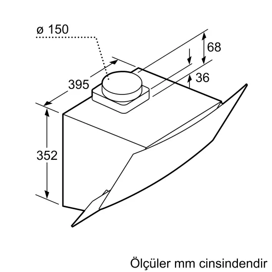 Duvar Tipi Davlumbaz 60 cm Siyah Cam, SiyahDVE6G5600.0 (0)
