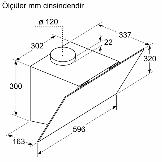 Duvar Tipi Davlumbaz 60 cm Beyaz Cam Yüzey, BeyazDVK6J4290.0 (0)