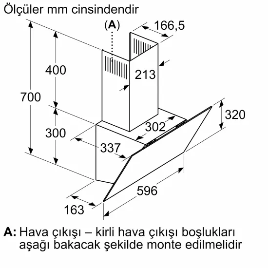 Duvar Tipi Davlumbaz 60 cm Beyaz Cam Yüzey, BeyazDVK6J4290.0 (0)
