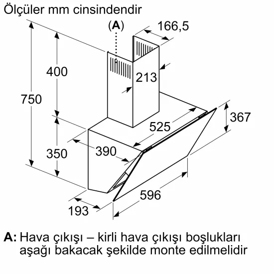 Duvar Tipi Davlumbaz 60 cm Beyaz Cam Yüzey, BeyazDVK6J6290.0 (0)