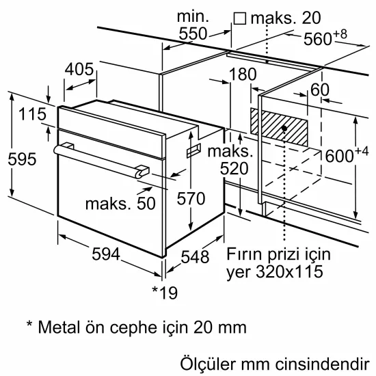 Ankastre Fırın 60 x 60 cm InoxFRCA123I0.0 (0)