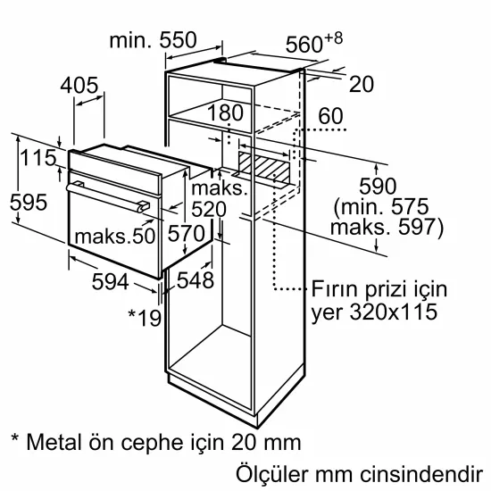 Ankastre Fırın 60 x 60 cmFRMA225G0.0 (0)