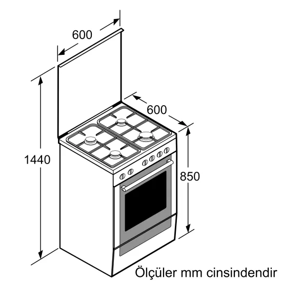 Gazlı/Elektrikli Solo Fırın InoxFRTS113DIL0.0 (0)