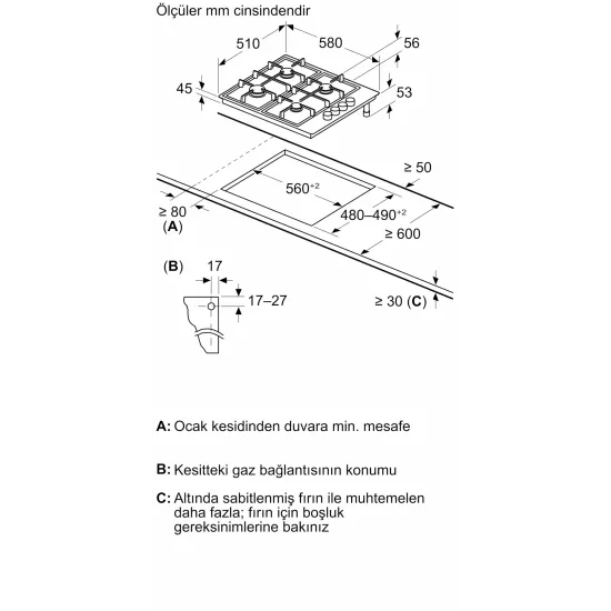 Gazlı Ocak 60 cm Emaye, BeyazOB36P2B82D0.0 (0)