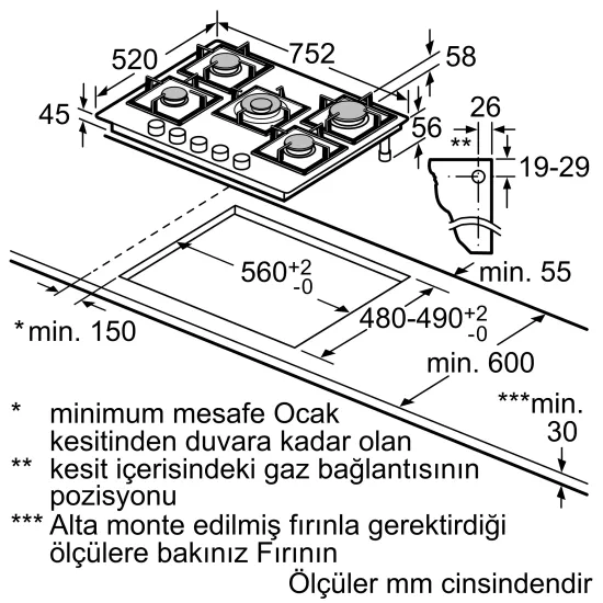 Gazlı Ocak 75 cm Sert cam, BeyazON28Q2P10D0.0 (0)